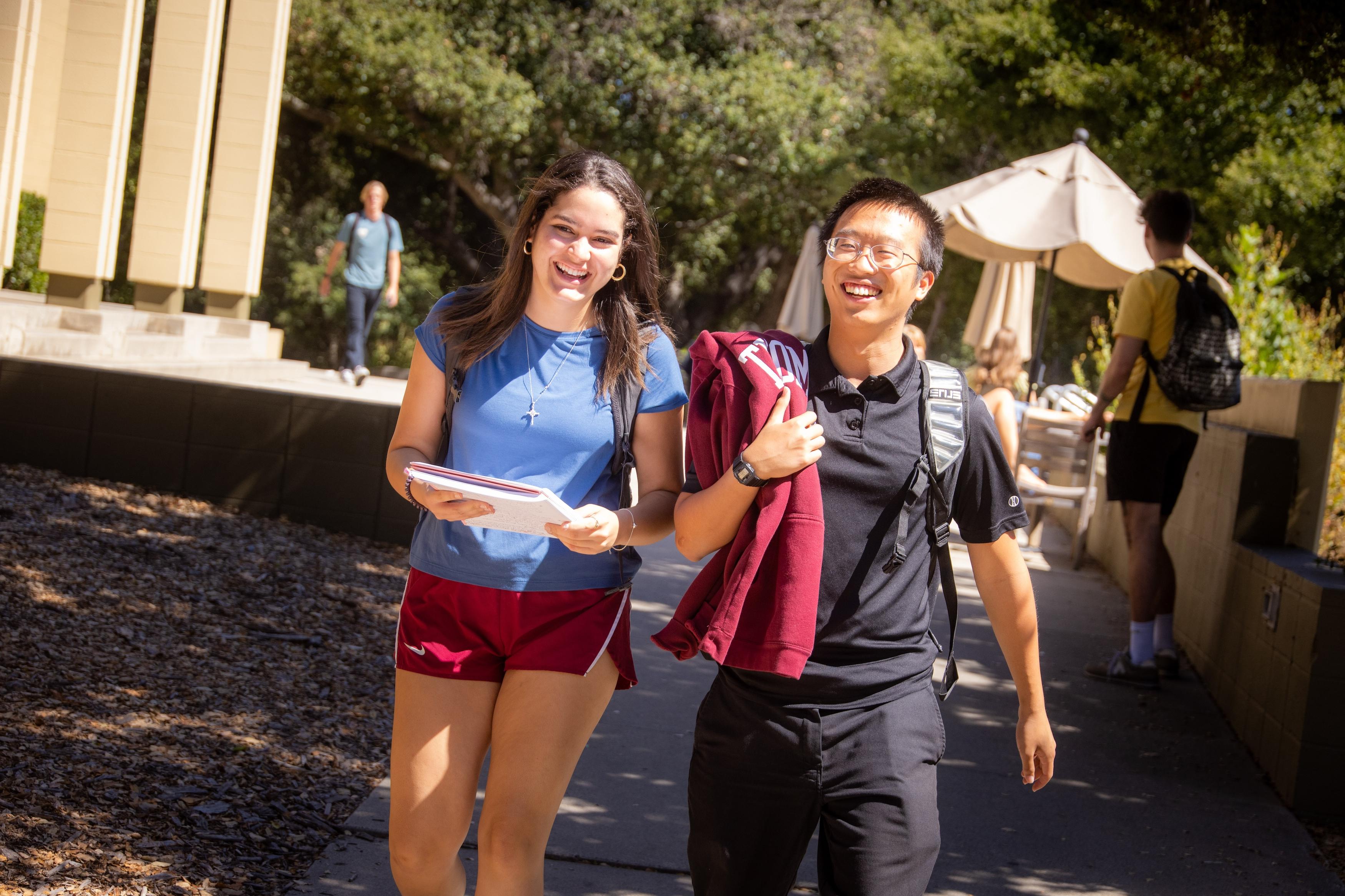 students walking on westmont campus